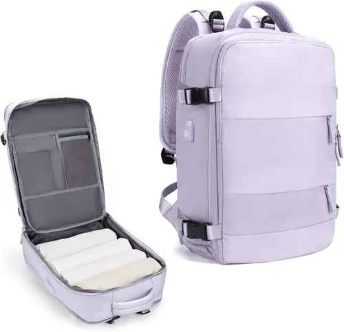 coowoz Mochila de viaje grande para mujeres y hombres,Mochila de transporte,Mochila de senderismo impermeable para deportes al aire libre, Púrpura,