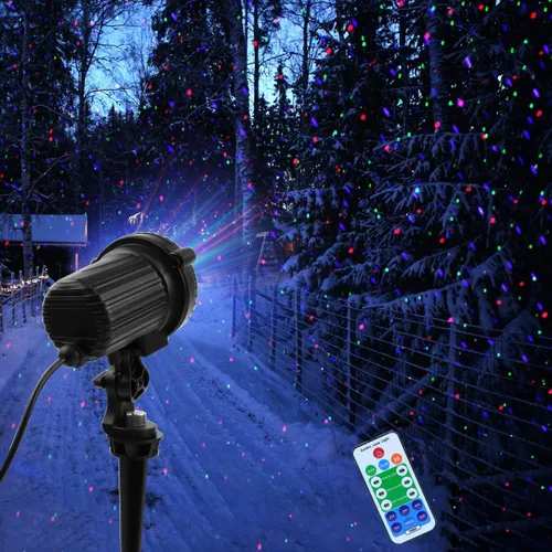 Miniatura 4 de Luces láser de Navidad, proyector de luces láser para jardín al aire libre, estrellas en movimiento de 3 colores rojo verde azul, resistentes al