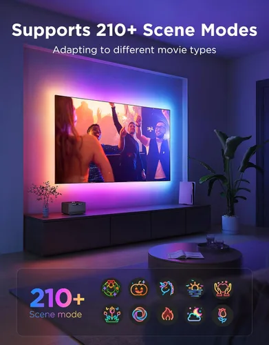 Miniatura 4 de Govee - Retroiluminación LED para TV 2, luces de TV cortables de 14.4 pies para televisores de 32 a 70 pulgadas, tiras de luces LED RGBWIC
