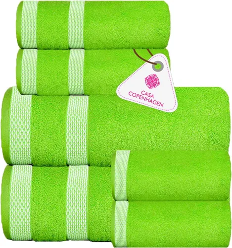 Miniatura 27 de CASA COPENHAGEN Solitaire 6Pcs 100% Egyptian Cotton Large Designer Towels Gift Set- Dusty Blue, 600GSM, 2Bath 2Hand 2Washcloths, Bath Towels for