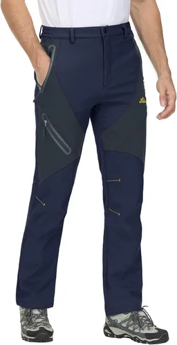 Miniatura 2 de MAGCOMSEN Men's Winter Pants Snow Pants Fleece Lined Water Resistant 4 Zip Pockets Skiing Pants