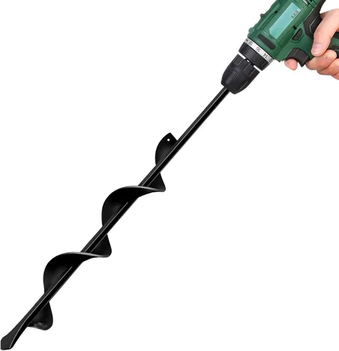 Miniatura 7 de LONGRUN Broca de taladro de tierra para excavadora de agujeros de poste a gas, eje sólido, resistente, reemplazable, de aleación de acero