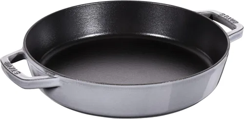 Sartén de hierro fundido con dos asas de STAUB, color gris grafito, 26 cm Gris (Graphite Gray)