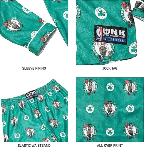 Miniatura 6 de Ultra Game NBA Boys 2-Piece Loose-fit Button Down Pajamas Set (Sizes 4-20)