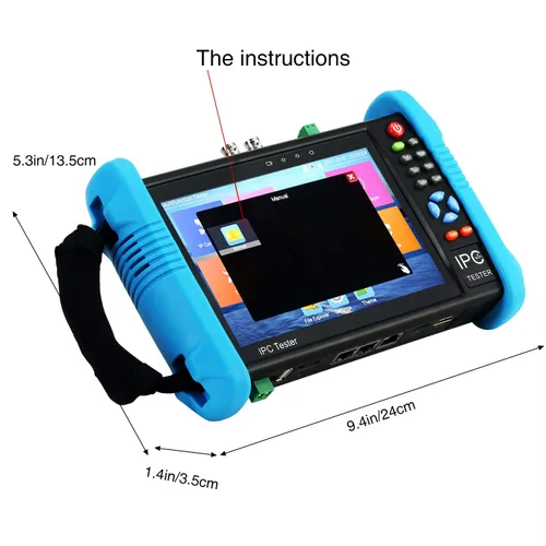 Miniatura 4 de Koolertron Probador de cámara IP de pantalla táctil IPS 4K H.265 de 7 pulgadas - IPC-9800 Plus, CCTV, CVBS, probador analógico, WiFi incorporado