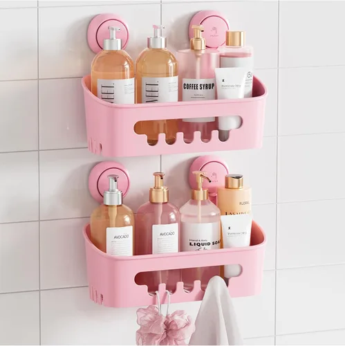 Miniatura 20 de TAILI Organizador de Ducha con Ventosa Paquete de 2, Organizador de Baño de Alta Resistencia, Estantes Removibles para Interior de Ducha, Champú