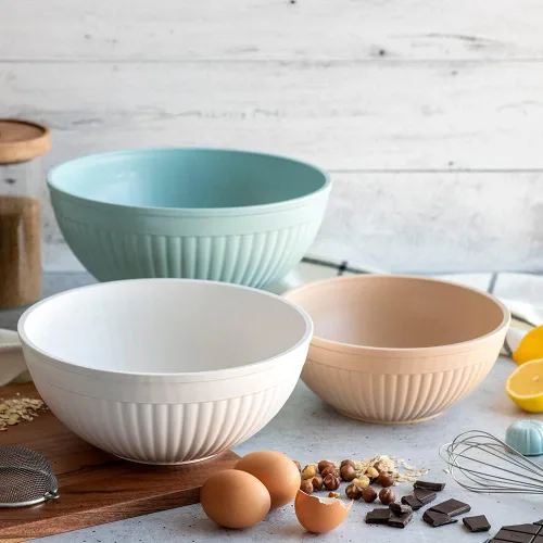 Miniatura 4 de Nordic Ware – Juego de tazones para preparar, servir y mezclar, 3 piezas, tonos tierra Earth-Tones