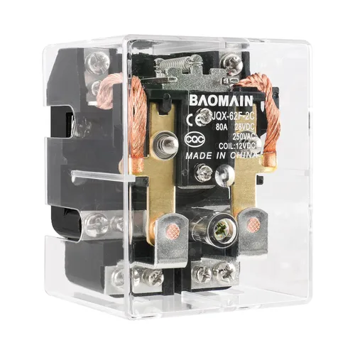 Miniatura 3 de Baomain Relé electrónico magnético de DC 12V 80A DPDT 2NO 2NC del voltaje de bobina de la retransmisión JQX-62F-2C del poder más elevado