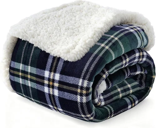 Miniatura 14 de Gracelife Manta de forro polar de sherpa para sofá, manta suave y mullida cálida para mujeres y hombres, manta gruesa y suave para cama individual