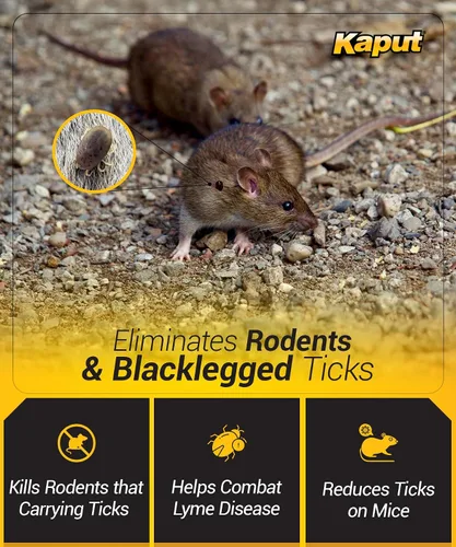 Miniatura 3 de Kaput Bloques de cebo para roedores y garrapatas, potentes bloques de cebo de rata de warfarina y fipronil para control de ratas y sus garrapatas