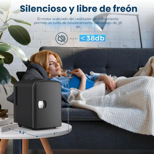 Miniatura 6 de Antarctic Star Refrigerador compacto, mini refrigerador portátil, cuidado de la piel, capacidad de 4 litros/6 latas, para dormitorio, automóvil