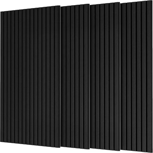 Miniatura 12 de 4 paneles de pared de listones de madera acústica 3D, absorción de sonido con cancelación de ruido, decoración de pared interior de teca natural