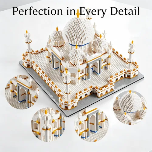 Miniatura 3 de KLMEi Colección de arquitectura: Taj Mahal - Set de construcción, juego de modelo, regalo para niños y adultos, 3950 piezas de mini-microbloques Taj