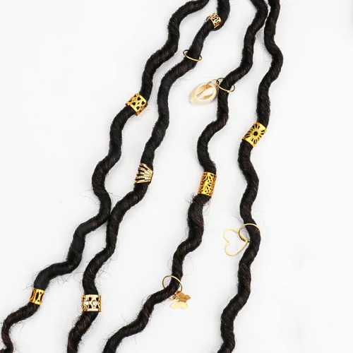 Miniatura 6 de 202 piezas de joyería para mujer, trenzas de rastas de rastas y cuentas, anillos trenzados/puños, conchas, corazón, mariposa, colgantes/clips