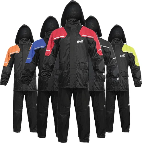 Miniatura 9 de HWK Traje de lluvia para motocicleta para hombres y mujeres, equipo de lluvia para motocicleta impermeable de dos piezas con chaqueta y pantalones