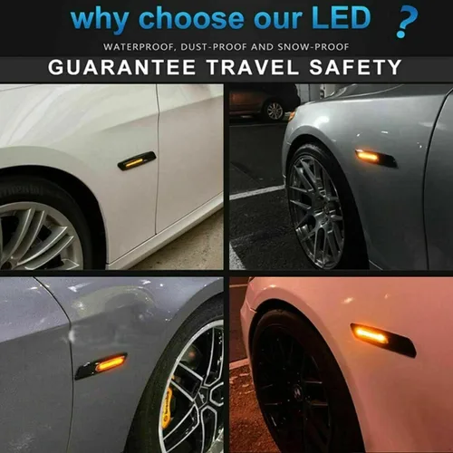 Miniatura 9 de ADIIL Negro F10 estilo ahumado lente delantera Fender secuencial ámbar LED señal de giro lámpara de marcador lateral luces asamblea para BMW 1 3 5