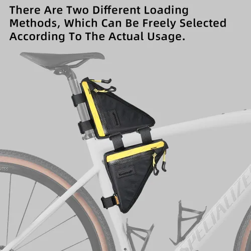 Miniatura 6 de Rhinowalk Bolsa de Marco Frontal de Bicicleta Bolsa Bajo Tubo Superior Triangular Accesorios de Ciclismo de 1.7L de Nylon Ligero para Bicicleta