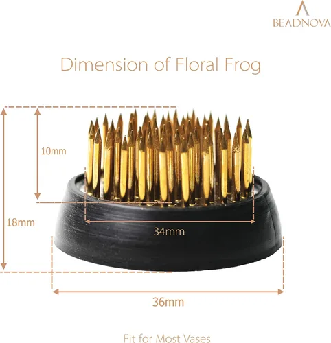 Miniatura 2 de BEADNOVA Flower Frog Ikebana Kenzan con junta de goma, rana floral para arreglos jarrón Ikebana (1.3 pulgadas/1.339 in, 1 unidad)
