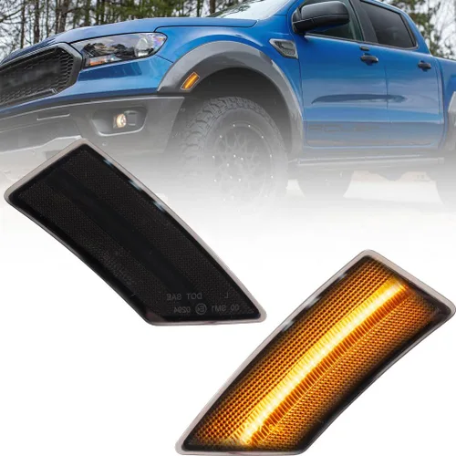 Miniatura 11 de Ranger - Lámparas LED de espejo lateral para Ford Ranger Lariat ámbar 2019 2020 2021 2022 2023 Luz LED de estacionamiento de conducción ámbar Lente