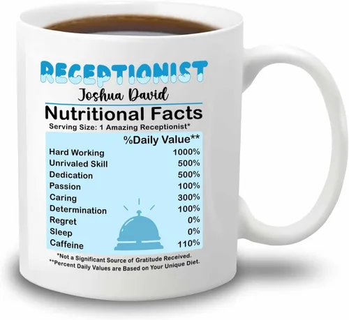 Miniatura 15 de Taza de café de recepcionista personalizada, regalos para agradecimiento, taza blanca de recepcionista, taza de viaje para recepcionistas, taza
