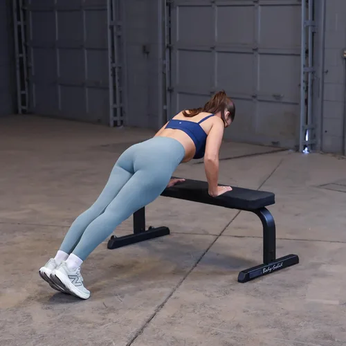 Miniatura 10 de Body-Solid (GFB350B) Banco de pesas plano de 600 libras de capacidad ajustable para entrenamiento de fuerza, estiramiento, ejercicios abdominales