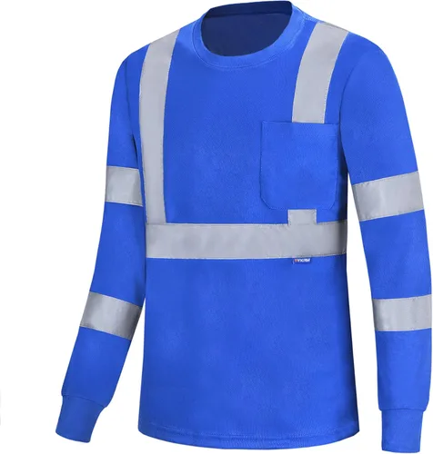 A-SAFETY Camisa de seguridad, camiseta de trabajo de alta visibilidad, manga larga y corta, clase 3 (XS-6XL)