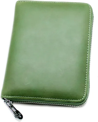 Miniatura 41 de boshiho Cartera con bloqueo RFID de 24 ranuras para tarjetas de crédito, de piel auténtica, organizador de múltiples tarjetas, con cremallera