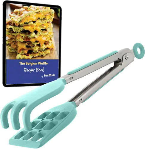 Miniatura 9 de StarBlue - Mini pinzas para gofres – Pinzas de silicona y nailon de 8 pulgadas con asas suaves antideslizantes, antiarañazos y aptas