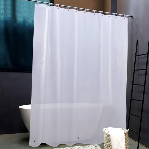 NTBAY - Cortina de ducha transparente de etilvinilacetato, repelente al agua, para cabina de ducha de baño, tejido gofre a cuadros, 72 x 72 pulgadas