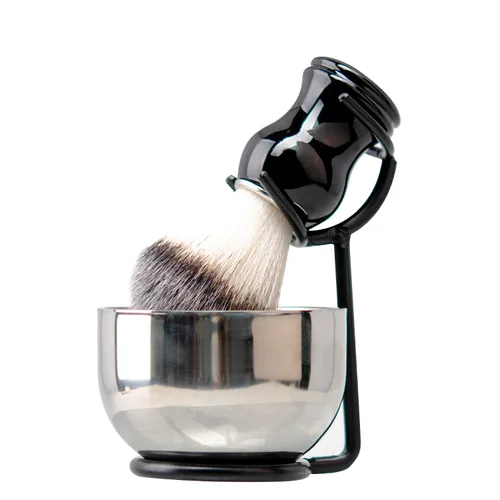 Miniatura 10 de Grandslam Kit de cepillo de afeitar y cuenco para hombres, juego de brochas de afeitar 3 en 1, cuenco de afeitar y soporte de acero inoxidable, kit