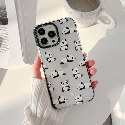 Miniatura 2 de Funda para iPhone 15 Pro Max para Mujeres, Transparente Lindo Panda Dibujos Animados Arte Animal Estampado Diseño Femenino Kawaii Estético