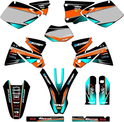 Miniatura 9 de Kit de base gráfica EXC Surge Black Senge 1998-2000 compatible con KTM