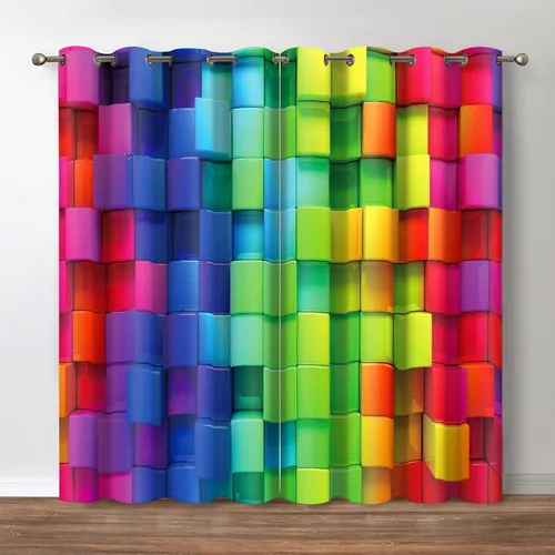 Miniatura 11 de Jekeno - Cortinas opacas de cine para dormitorio, sala de estar, carrete de película con estampado rojo y negro, con ojales, juego de 2 paneles, 52