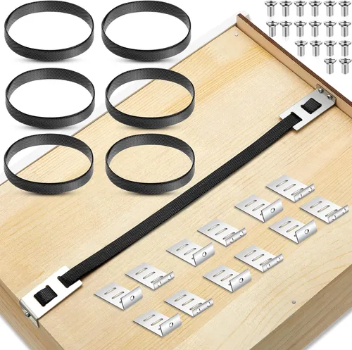 Dunzy Kit de reparación de cajones de 6 piezas Incluye soportes para cajones con tornillos para reforzar y reparar cajones de madera rotos o caídos