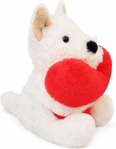 Miniatura 2 de Juguete de peluche suave de 10 pulgadas para el día de San Valentín, West Highland con corazón rojo, bonito regalo romántico para novia, esposa