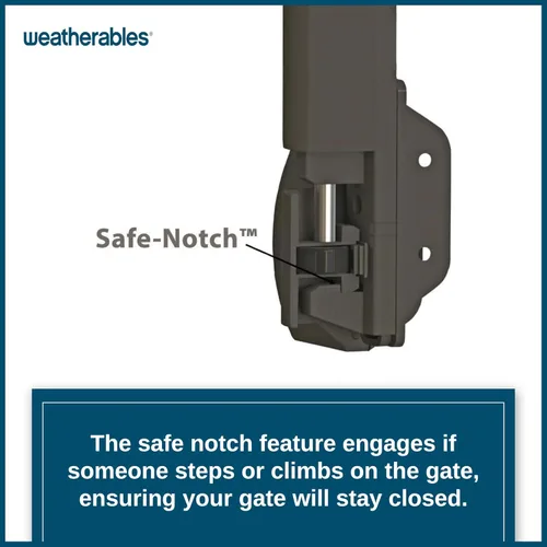 Miniatura 7 de Weatherables Trident - Pestillo de puerta de seguridad para niños de 20 pulgadas – Pestillo de puerta de polímero de nailon resistente con cerradura