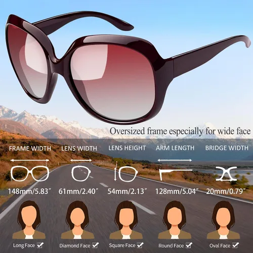 Miniatura 222 de Joopin Lentes de sol de gran tamaño para mujer, polarizados, grandes, para conducción, protección UV, grandes sombras
