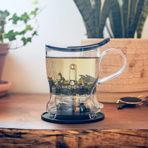 Miniatura 3 de GROSCHE Aberdeen - Infusor de té y tetera inteligente, sin BPA, diseño sin goteo, posavasos Fácil de preparar Fácil de limpiar Elaboración