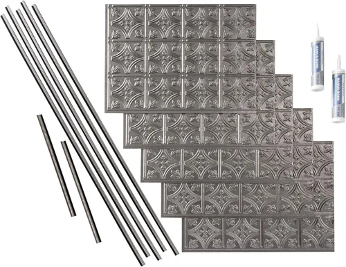 Miniatura 21 de FASÄDE Kit decorativo para salpicaduras de vinilo de estilo tradicional y patrón 1 de 15 pies cuadrados en bronce argente Bronce de plata