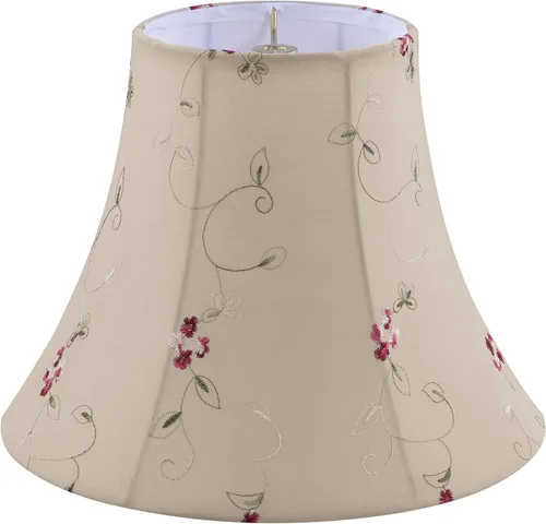 Aspen Creative 30079 Pantalla de lámpara con construcción tipo araña y forma de campana de estilo transicional en albaricoque con diseño floral, 12