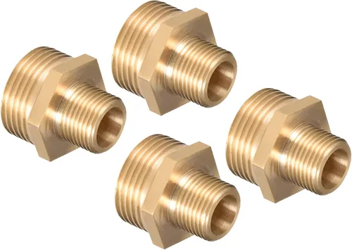 Miniatura 17 de M METERXITY Paquete de 8 accesorios de tubería de rosca macho, accesorio de tubería de rosca macho hexagonal G1/8 x G1/8, adaptador de acoplador