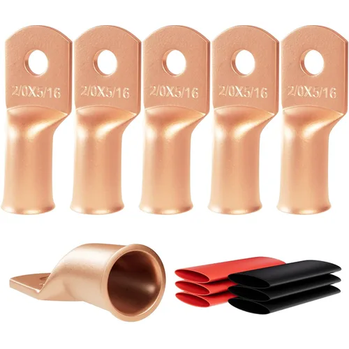 Miniatura 18 de 6 piezas 1/0 AWG - 1/2" (M12) Sanuke Terminales de anillo para cable de alambre con conectores de extremos resistentes para cable de batería, ojales