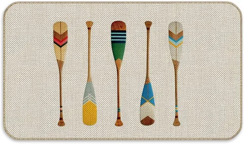 Voatok Tapete decorativo rústico con diseño de paleta de lancha de lago, de bienvenida familiar, retro, de grano de madera, 17 x 30 pulgadas,