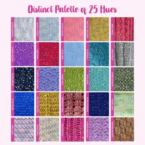 Miniatura 5 de Tweed Twinkles - Hilo acrílico suave con motas para bebé, 8 madejas, 696 yardas/14.11 onzas, peinado ligero (3), lavable a máquina (rojo manzana)
