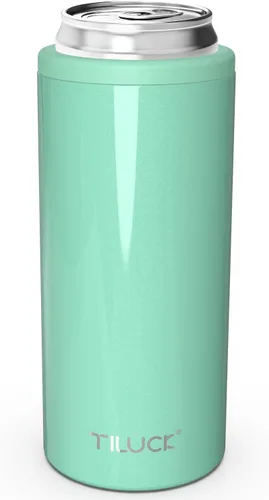 Miniatura 18 de TILUCK Enfriador de Latas Delgadas para Cerveza Delgada y Seltzer Duro, Acero Inoxidable, Acero Inoxidable Aislado de Doble Pared para Latas Cactus