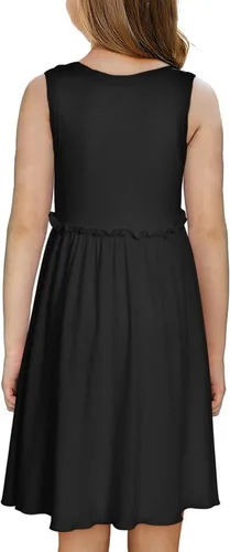 Miniatura 2 de blibean Vestido de verano sin mangas para niñas, trajes cómodos talla 4-13 años