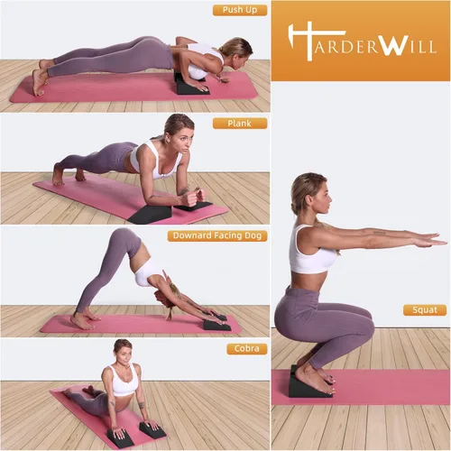 Miniatura 3 de Yoga Foam Wedge Blocks (Pair), Calf Raise Block, Calf Stretcher, Yoga Wrist Support, Balance, Pushup, Fitness, Pilates, Heel Stretcher, Squat Wedge