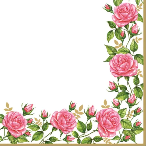 Miniatura 6 de Servilletas de papel de 20 unidades de 13 x 13 pulgadas, 3 capas, estampado de rosas de bebé, para arte, cena y fiesta, servilletas desechables