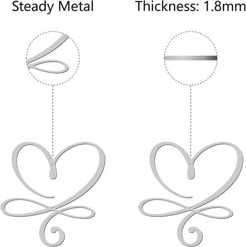 Miniatura 3 de CREATCABIN Arte de pared de metal con corazón infinito, decoración de pared, letreros de pared de hierro para colgar en la pared, escultura de metal