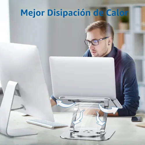 Miniatura 5 de MCHOSE Soporte para laptop con base giratoria de 360°, soporte plegable para computadora ajustable, diseño ergonómico compatible con MacBook Air